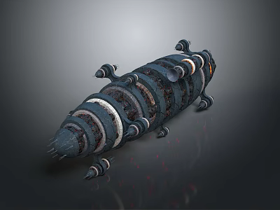 Advanced Space Exploration Craft With Circular Rings And Protruding Mechanical Parts 3d model