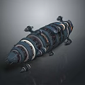 Advanced Space Exploration Craft With Circular Rings And Protruding Mechanical Parts