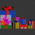 Assorted Colorful Gift Boxes Of Different Sizes With Decorative Ribbons And Bows