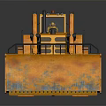 Yellow Heavy Duty Bulldozer With Tracked Undercarriage And Front Blade