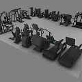 Diverse Fitness Equipment Collection Including Treadmills Strength Machines And Ellipticals