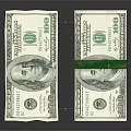 Decorative Ornament Set Featuring Realistic Dollar Bill Design For Home Display Decoration