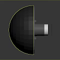 Black Circular Computer Component With Yellow Strips And Silver Cylindrical Center 3d model