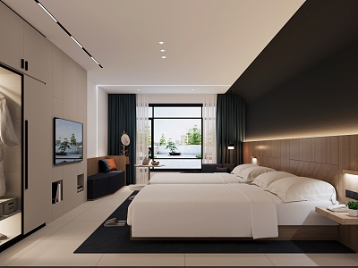 Modern Luxury Hotel Standard Room Hotel Standard Room 3d model