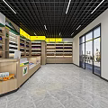Modern Tobacco and Liquor Store Interior With Shelves Counter and Glass Doors