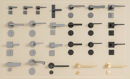 Hardware door lock hardware handle door handle 3d model