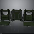 Green Upholstered Seats With Sturdy Metal Frame For Modern Furniture Design