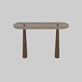 Modern Wooden Console Table With Smooth Top And Cylindrical Legs Design