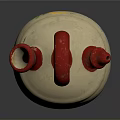 Handcrafted Ceramic Sculpture With Red Handle Nozzles And Colorful Floral Patterns