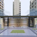 New Chinese style gate entrance gate tower axis landscape 3d model