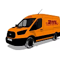 Orange JINL Compact Van Front View With Modern Design Features