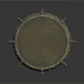 Intricately Carved Metal Sculpture With Ornate Circular Vessel Design And Detailed Engravings