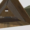 Open Green Canvas Camping Tent With Folded Brown Fabric Outdoor Structure