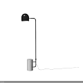 Modern Floor Lamp With Black Metal Stand And White Round Shade Design