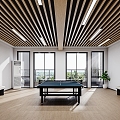 Modern table tennis room table tennis table sports area picture grille square air conditioning 3d model