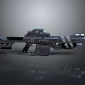 Futuristic Sci Fi Weapon With Advanced Scope Mechanical Design And Tactical Features