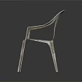 White Plastic Leisure Chair With Ergonomic Armrests And Slatted Backrest Modern Simple Design For Relaxation