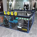 E-sports Alliance Exhibition Booth Interior With LOGO And Gaming Equipment Setup
