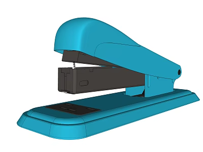 Modern Blue Stapler Office Tool With Ergonomic Design And Stable Base 3d model