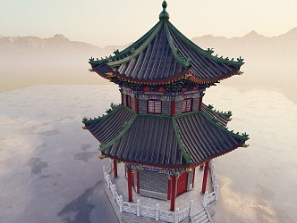 Ancient Chinese Pavilion 3d model