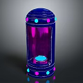 Cartoon Style Blue Lantern Featuring Purple Transparent Section And Pink Blue Dots Decorations