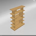 Modern Light Wood Bookcase With Multiple Open Shelves And Simple Design 3d model