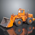 Orange Heavy Duty Loader With Large Bucket Big Tires And Cab