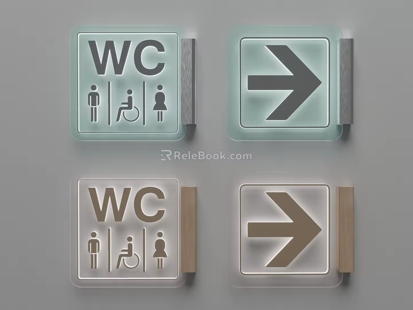 Guide system toilet sign toilet 3d model