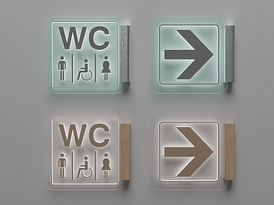 Guide system toilet sign toilet 3d model