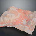 Detailed Pink And White Terrain Model Featuring Mountain Ranges And Valleys 3d model