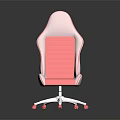 Modern Pink And White Office Chair With Padded High Back And Swivel Wheel Base