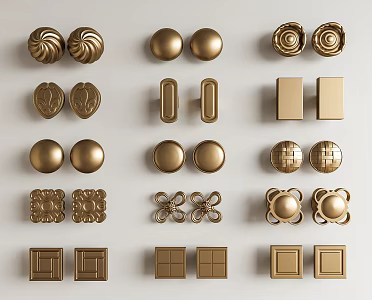 French Middle Style Handle Cabinet Door Handle Cabinet Door Handle Round Handle Metal Handle Middle Style Handle 3d model