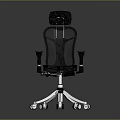 Mesh Back Office Chair with Headrest Armrests Black Seat and Silver Base with Wheels