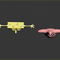 SpongeBob SquarePants And Patrick Star 3D Characters With Open Arms Pose