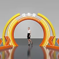Ubrew Event Entrance Archway With Yellow Structure 3D BREW Letters And Standing Woman