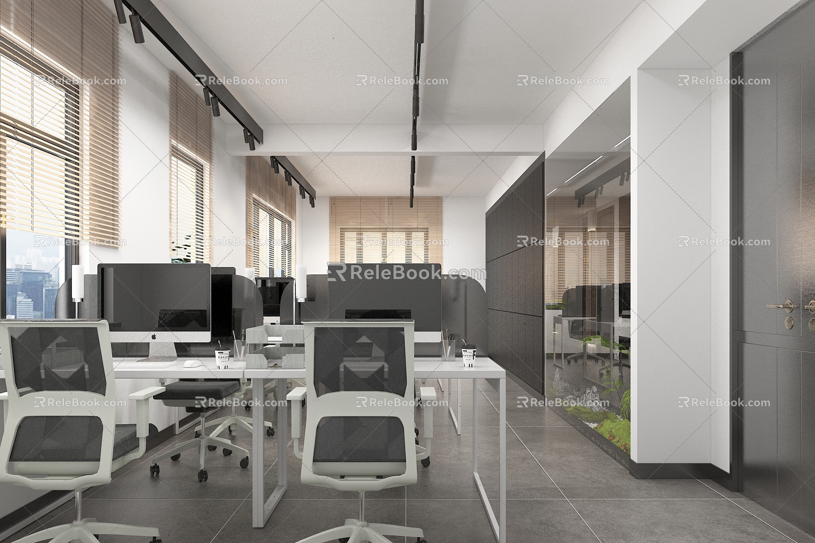 modern public office area office 3d model