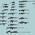 Assorted Weapons and Firearms Collection With Different Types and Models