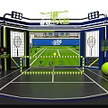 Trendy Sports Playground With Tennis Court Panda And Interactive Lighting Stage