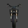 Sleek Black Motorcycle With Red Frame Golden Forks And Modern Sporty Design