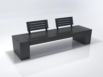 Black Modern Sofa Set With Two Separate Backrests And Sleek Design Structure 3d model
