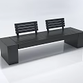 Black Modern Sofa Set With Two Separate Backrests And Sleek Design Structure