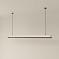 Modern Linear Pendant Light With White Shade And Brown Frame For Ceiling 3d model