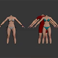 Colorful 3D Female Swimwear Models With Different Styles And White Background