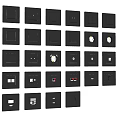 Black Switch Panels with Various Types and Modern Designs for Home Use