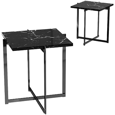 Modern Console Table With Black Marble Top And Metal Frame Structure 3d model