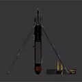 Vintage Assault Rifle Featuring Bayonet Tripod And Magazine Clips