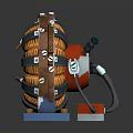 Industrial Electric Motor Stator With Copper Coils Metal Frame And Blue Base