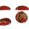 Delicious Round Chocolate Cake Decorated With Fresh Strawberries And Chocolate Shavings
