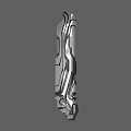 Futuristic Elongated Metallic Structure With Sleek Lines And Geometric Details