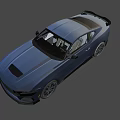 Blue Mustang Two Door Sports Car With Sleek Design And Black Accents